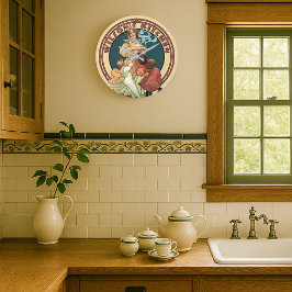 Victorian Era Art nouveau Kitchen Stor Klocka