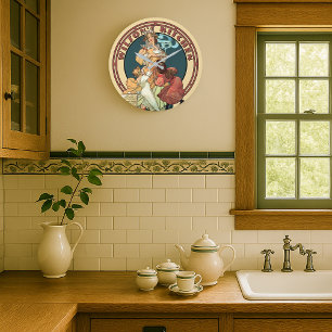 Victorian Era Art nouveau Kitchen Stor Klocka
