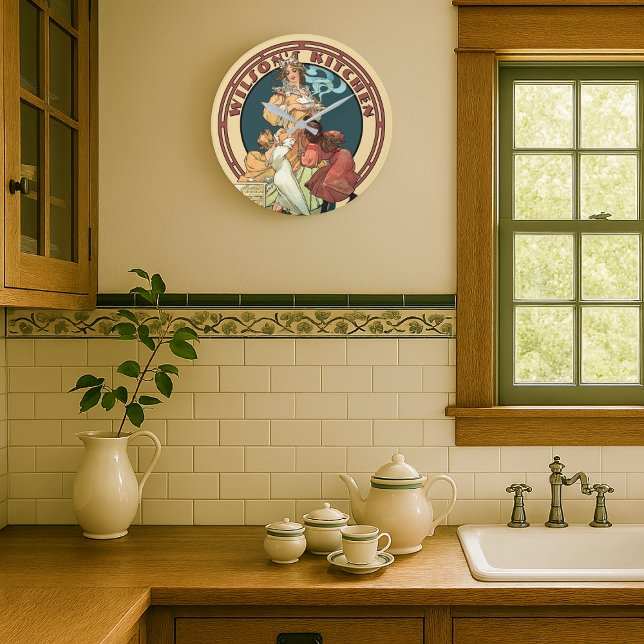 Victorian Era Art nouveau Kitchen Stor Klocka (Skapare uppladdad)