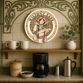Victorian Era Art nouveau Mucha Cafe Cafe Stor Klocka