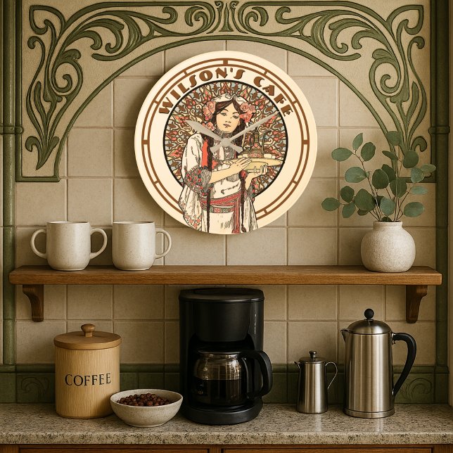 Victorian Era Art nouveau Mucha Cafe Cafe Stor Klocka (Skapare uppladdad)