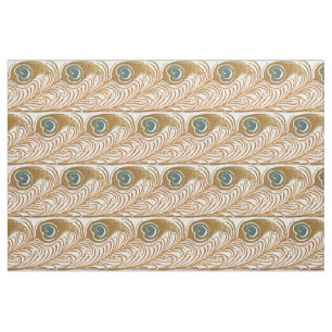 Victorian Era Art nouveau Peacock Feather Mönster Tyg
