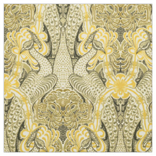 Victorian Era Art nouveau Peacocks & Honeysuckle Tyg