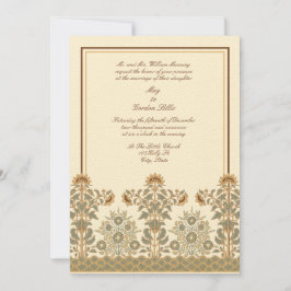 Victorian Era Art nouveau Solblommor Bröllop Inbjudningar