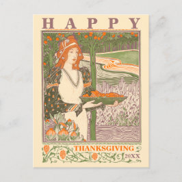 Victorian Era Art nouveau Thanksgiving Helg Vykort
