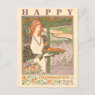 Victorian Era Art nouveau Thanksgiving Helg Vykort