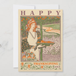 Victorian Era Art nouveau Thanksgiving Julkort