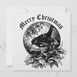 Victorian Era Bird, Holly och Mistletoe-jul Julkort