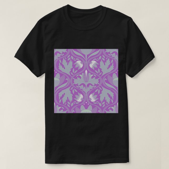 Victorian Era-Blommigtar nr 14 [Ghost och Rik Lila T Shirt (Design framsida)
