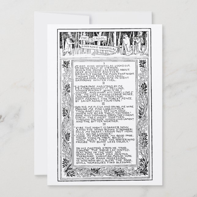 Victorian Era Bra Kung Wenceslas Julkort (Framsida)