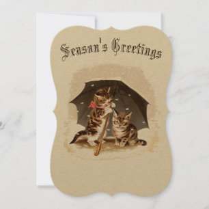 Victorian Era Cats & Umbrella Julkort