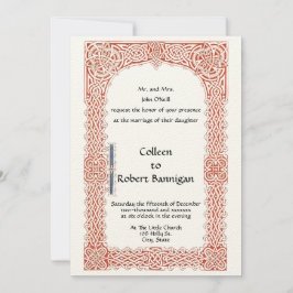 Victorian Era Celtic Knots Gräns Bröllop Inbjudningar
