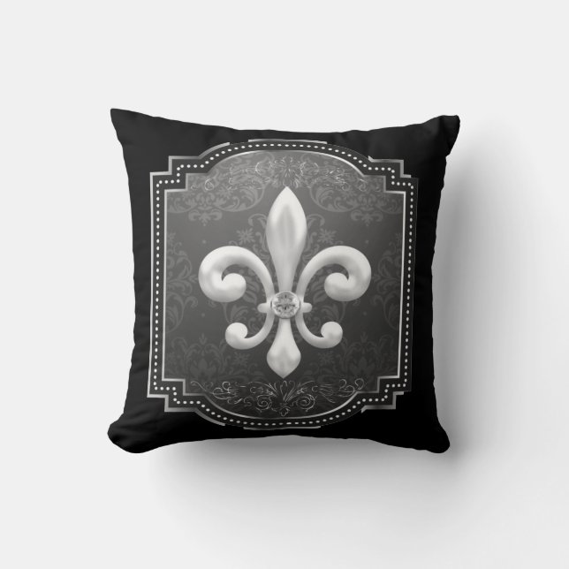 Victorian Era dekorativ kudde med Fleur de Lis (Framsida)