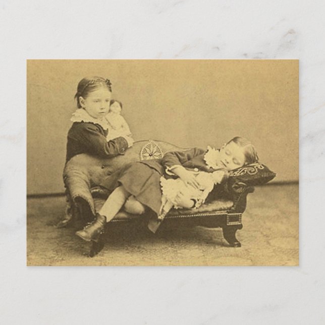 Victorian Era Dödsfoto Vykort (Framsida)