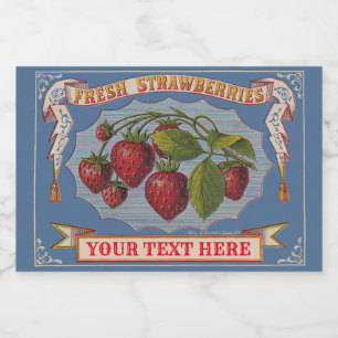 Victorian Era Fresh Strawbär-mall Mat Etiketter