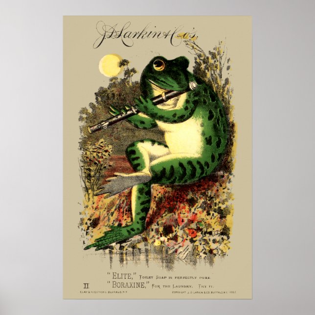 Victorian Era Frog & Flute Soap Ad Poster (Framsidan)