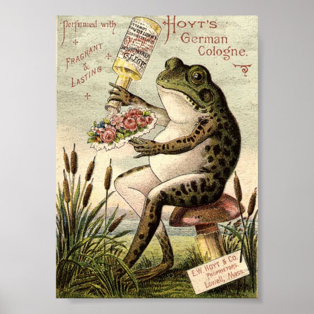 Victorian Era Frog på Toadstool Ad Poster (Framsidan)