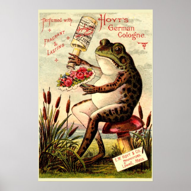 Victorian Era Frog på Toadstool Parfym Ad Poster (Framsidan)