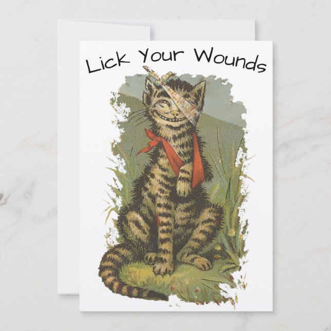 Victorian Era Funny Cat Get well Card-mall (Framsida)
