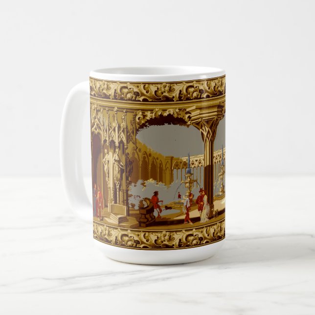 Victorian Era Gothic Revival Style Frieze Kaffemugg (Framsida vänster)