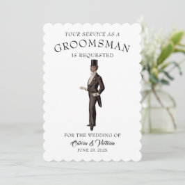 Victorian Era Groomsmaqn Inbjudningar