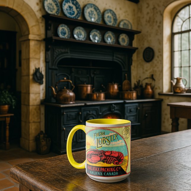 Victorian Era Halifax Canada Canned Lobster Label Mugg (Skapare uppladdad)