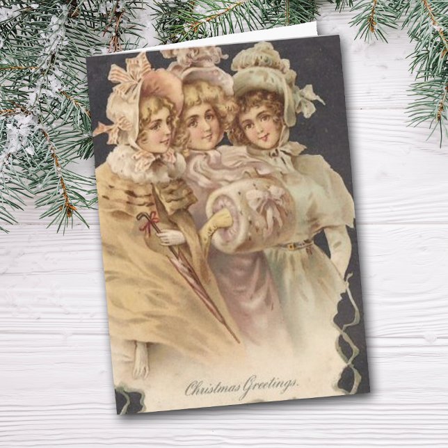 Victorian Era jul Carolers Card Helgkort (Skapare uppladdad)