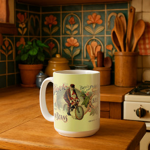 Victorian Era-konserverat Lima Beans-etikett Kaffemugg