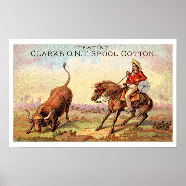 Victorian Era Western Rodeo Spool Advertisement Poster (Framsidan)