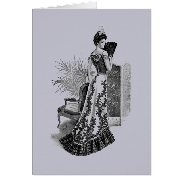 Victorian Evening Gown Lavender Grått OBS Kort (Framsidan)