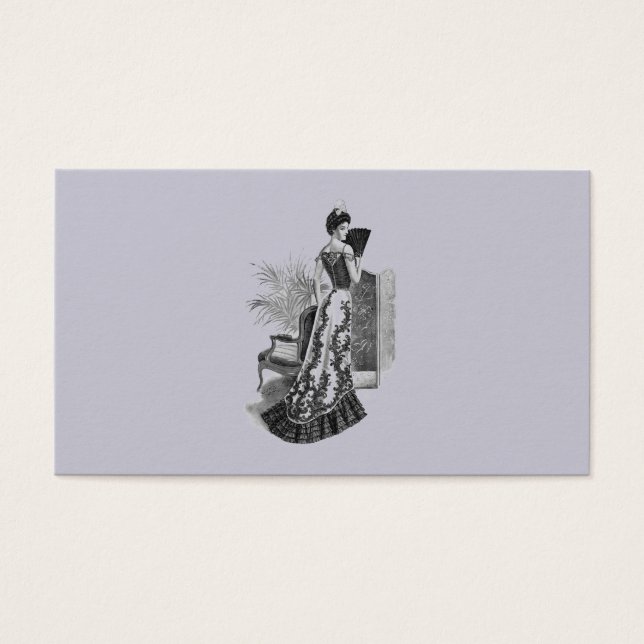 Victorian Evening Gown Lavender Grått Visitkort (Framsidan)