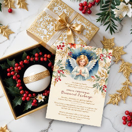 Victorian Exquisite Christmas Angel Flowers  Julkort