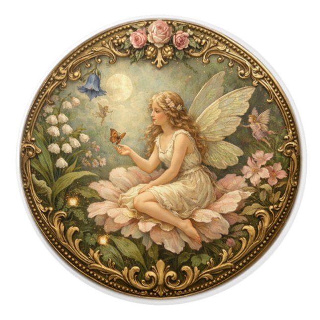 Victorian Fairy Floral Knob  Knopp (Framsidan)