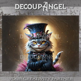 Victorian Fantasy Cheshire Cat - Decoupage