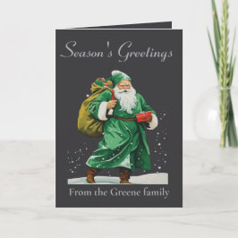 Victorian Father Christmas Wearing Green Robes Cut Kort