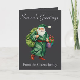 Victorian Father Christmas Wearing Green Robes Cut Kort