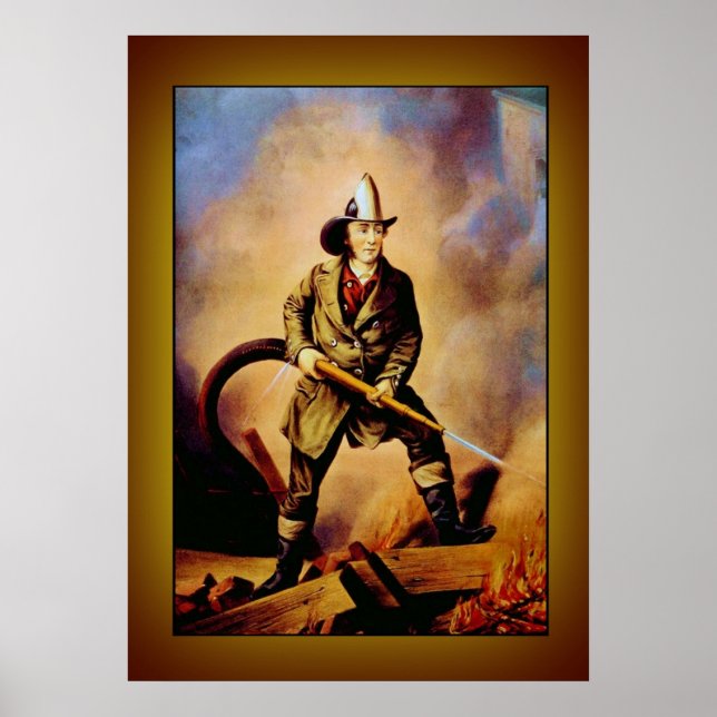 Victorian Firefighter "The American Fireman" Poster (Framsidan)