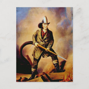 Victorian Firefighter "The American Fireman" Vykort
