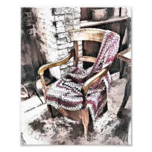 VICTORIAN FIRESIDE CHAIR FOTOTRYCK