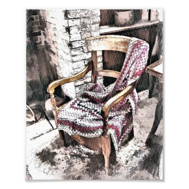 VICTORIAN FIRESIDE CHAIR FOTOTRYCK (Framsidan)