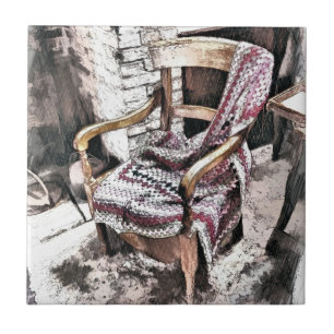 VICTORIAN FIRESIDE CHAIR KAKELPLATTA