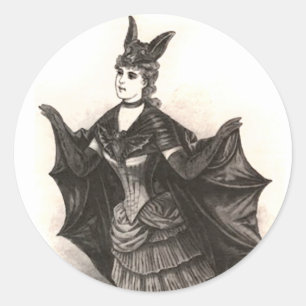 Victorian Fladdermus - Sticker #1 Runt Klistermärke