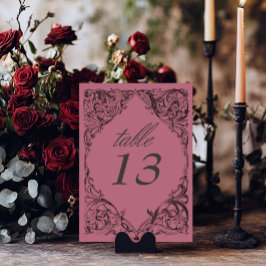 Victorian Fladdermus till döden Black och Vin Bröl Bordsnummer