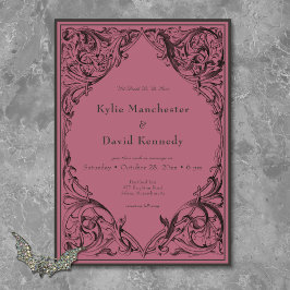 Victorian Fladdermus till döden Black och Vin Bröl Inbjudningar