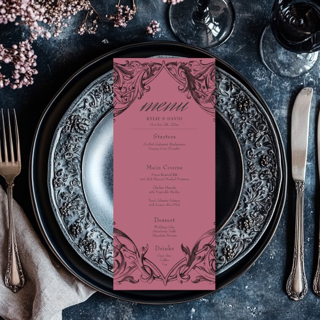 Victorian Fladdermus till döden Black och Vin Bröl Meny (Skapare uppladdad)