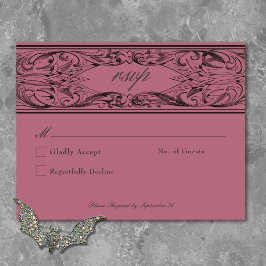 Victorian Fladdermus till döden Black och Vin Bröl OSA Kort