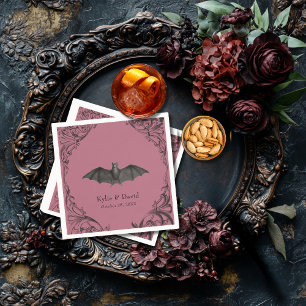 Victorian Fladdermus till döden Black och Vin Bröl Pappersservett