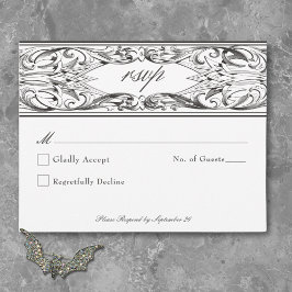 Victorian Fladdermus till Dödsolyckan Black & Whit OSA Kort