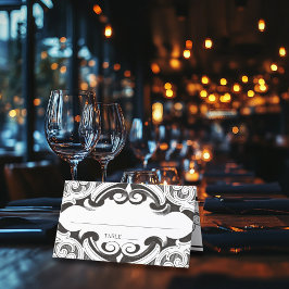 Victorian Fladdermus till Dödsolyckan Black & Whit Placeringskort