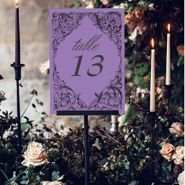 Victorian Fladdermus till Dödsolyckan och Lila Brö Bordsnummer